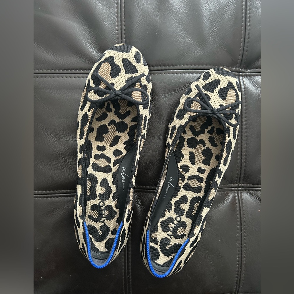 Leopard Ballet Flat - Black & Cream
